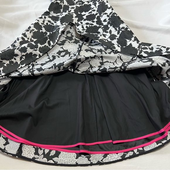 New Kate Spade Floral Soirée Dress- Black and White - Size OO - Picture 13 of 14